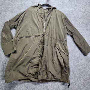 Sun Kim Jacket Womens Large Parachute Bubble‎ Hem Rain Coat Zipper Lagenlook